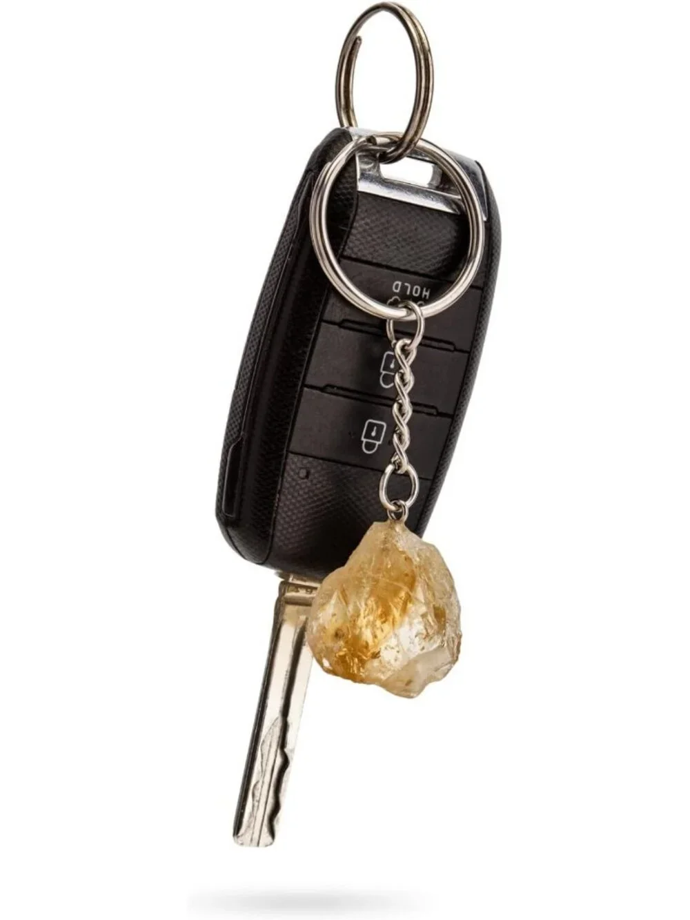 Natural Crystal Keychain Set - 7 Gemstone Key Rings for Keys, Bags & Gifts